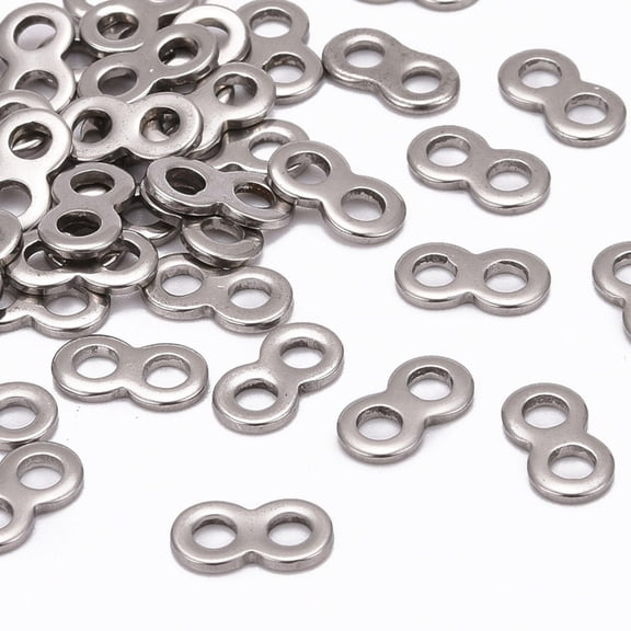 Resistant Infinity 201 Stainless Steel Bead Spacer Bars Stainless Steel color 11x6x1mm Hole: 2.5mm