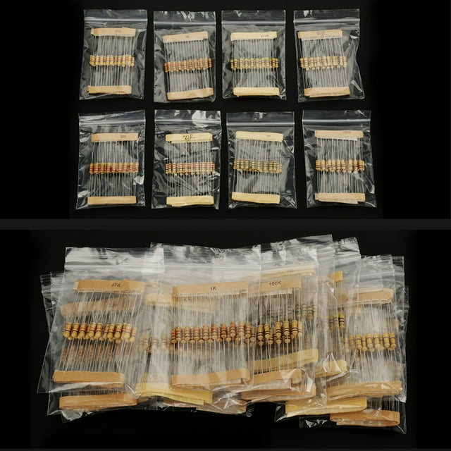 Resistor Kit Assortment, 1/2W 16 Values 400Pcs Carbon Resistors, Home