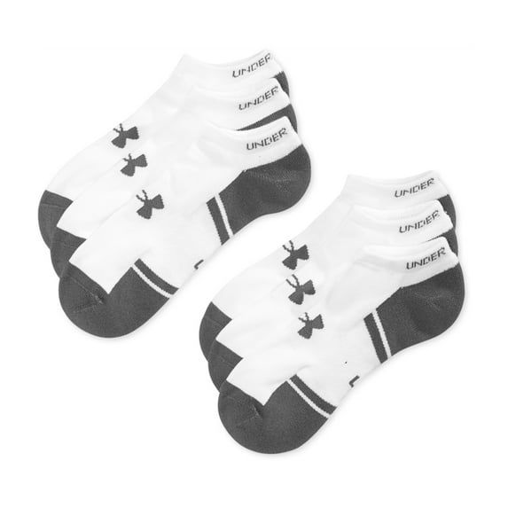 Resistor No Show Socks 6-Pack Men's White Large UA 3607-WHT-LG