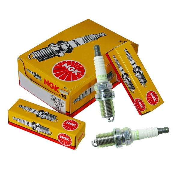OEM Grade V-Power Spark Plug 10-Pack Compatible with NGK BKR4E 4421 Champion RC12YC 71 Autolite 3926 Generac OE6037 Kubota 14mm V-Groove Resistor Generator Engine Replaces FR3LSK