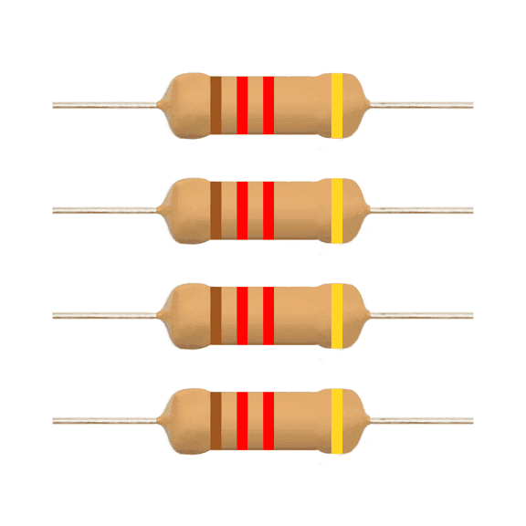 E5-Electronics Carbon Film Resistors 1.2k Ohm 1/4 Watt 20 Count
