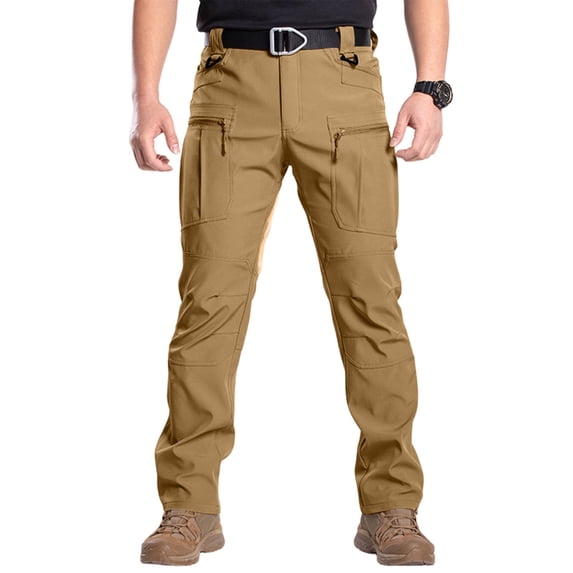 Resivox Cargo Work Pants for Men Ripstop Waterproof Cargo Pants Stretch Multi Pockets Construction Comfy Fit Hiking Pant Earthy Yellow 2XL