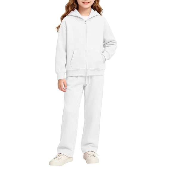 Kids Racing Jacket Resivox Girls Boys Fleece Tracksuit Set Full Zip Up Hooded Sweatshirt ...