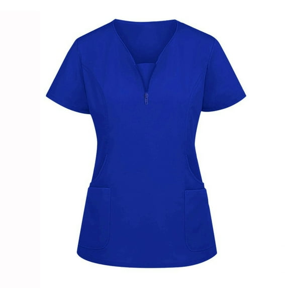 Resivox Jogger Scrubs for Women Plus Size Scrubs Stretchy V-Neck Yoga Scrub Pants and Tops Nursing Scrubs Medical Scrub Sets with Pockets Dark Blue XL