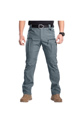 Men's Cargo Work Pants Water Resistant Ripstop Cargo Work Lightweight Cargo Hiking Pants with Multi Pockets Gray 2XL