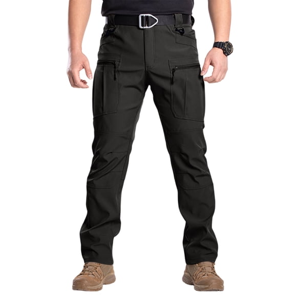 Resivox Men's Hiking Cargo Pants Lightweight Water-Resistant Quick Dry for Tactical Work Fishing Golf Travel Outdoor Casual Black L