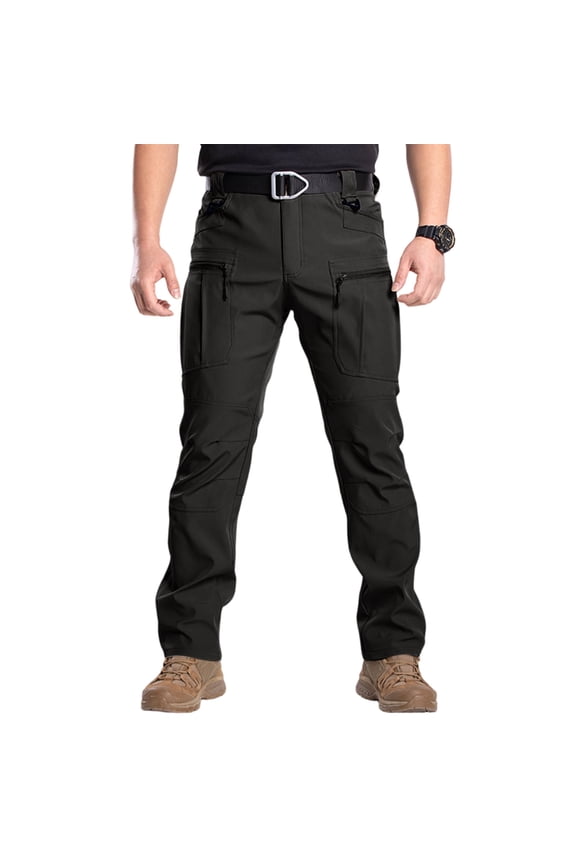 Men's Hiking Pants 6 Pockets,Water Resistant Ripstop Outdoor Pants,Lightweight Quick Dry Fishing Work Pants Black 3XL