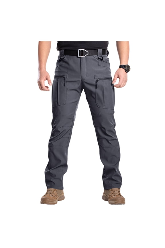 Men's Tactical Pants Water Resistant Ripstop Cargo Work Lightweight EDC Hiking Pants with Multi Pockets Gray 2XL