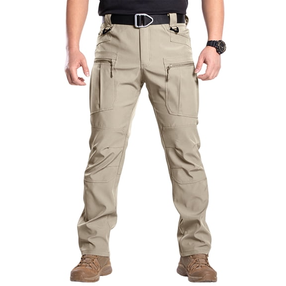 Resivox Mens Hiking Pants Lightweight Ripstop Tactical Pants Water Resistant Breathable Cargo Pants with 6 Pockets Khaki XL