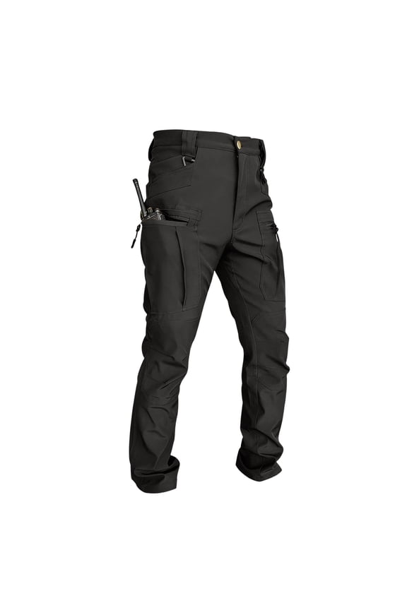 Mens Lightweight Cargo Hiking Patns Outdoor Quick Dry Work Tactical Pants with 6 Pockets Water Resistant Fishing Travel Pants Black S