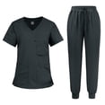 thumbnail image 1 of Resivox Scrub Sets for Woman Plus Size Medical Uniforms Stretchy V-Neck Scrub Tops and Pants Scrub Set Nursing Uniforms Tall Scrubs Gray M, 1 of 6
