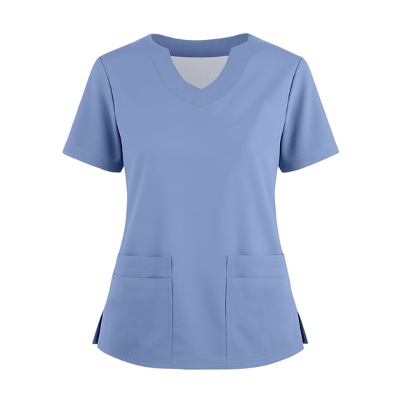 Resivox Scrubs for Women Plus Size Medical Scrubs Petite V-Neck Scrub Shirts Nursing Scrubs Scrub Tees with Pockets Sky Blue 3XL
