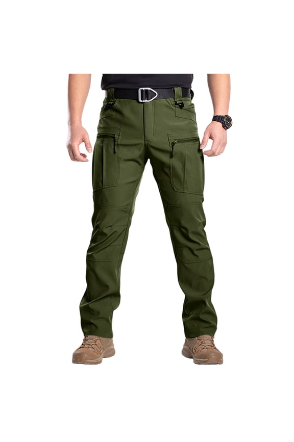 Tactical Cargo Pants for Men Outdoor Waterproof Quick Dry Hiking Pants Baggy Ripstop Work Multi Pocket Overalls Pant Green 2XL