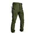 thumbnail image 1 of Resivox Tactical Pants for Men Durable Ripstop Hiking Pants Men with Pockets Lightweight Outdoor Water Resistant Cargo Pant Green L, 1 of 9