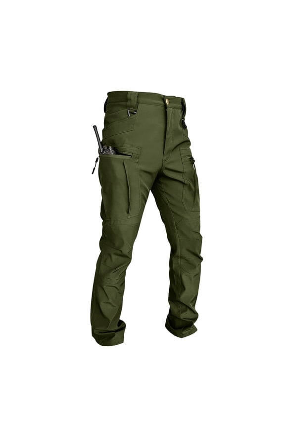 Tactical Pants for Men Durable Ripstop Hiking Pants Men with Pockets Lightweight Outdoor Water Resistant Cargo Pant Green L