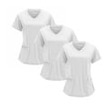 thumbnail image 1 of Resivox Womens Scrubs Plus Size Nursing Uniforms Stretchy V Neck Scrub Shirts Basic Scrubs Medical Uniforms with Pockets White XL, 1 of 7