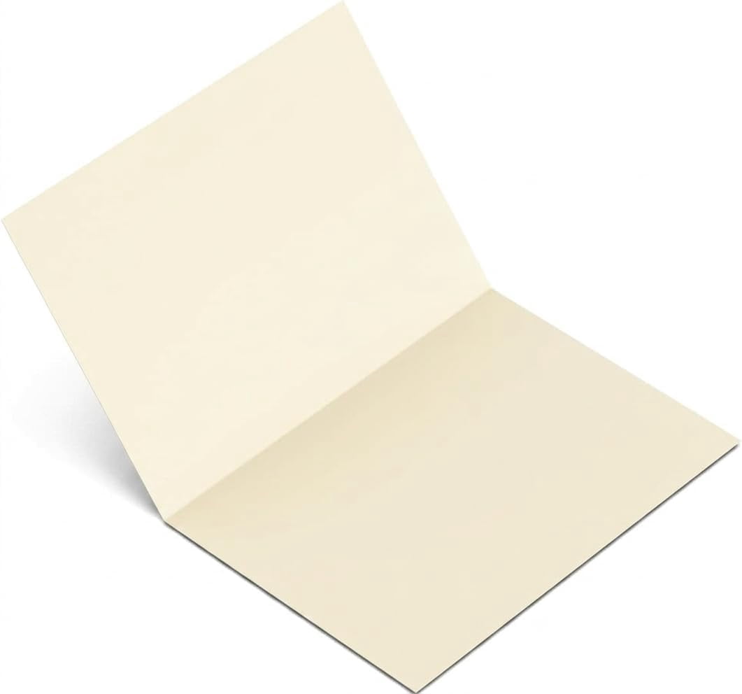 Reskid 100-Pack Cream Blank Greeting Cards - Heavyweight 100lb Cover Cardstock - Pre-Scored Printable Note Cards for Wedding Invitations, Thank You Notes, and DIY Crafting (4.25x11, Inches)