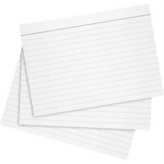 Reskid 100 Pack Thick Heavyweight Index Cards on 110lb Card Stock - 300gsm - College Ruled Lined Note Cards - for Note-Taking, Studying, Flashcards - Classroom, Office, Home Use (3x5, Inches)