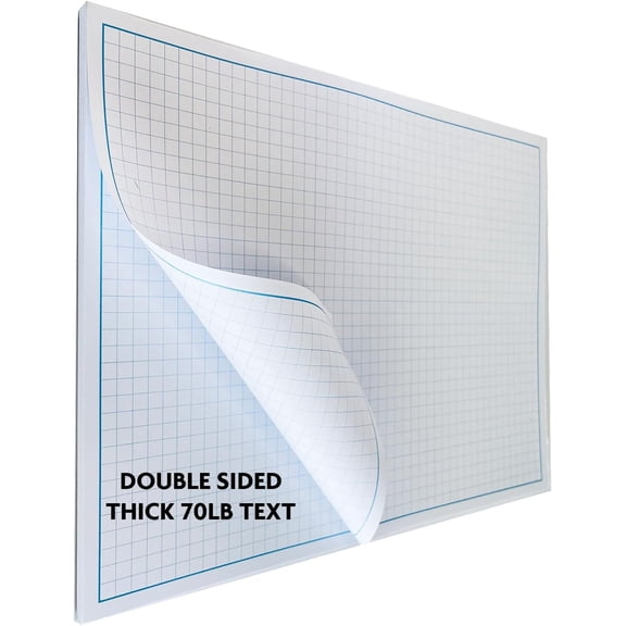 Reskid Blueprint and Graph Paper Pad - 50 Sheets Per Pad - 70lb Text - For Drawing, Designing, and More - Perfect Tool for Young Artists, Budding Designers, and Classroom Use (5, 12x18)