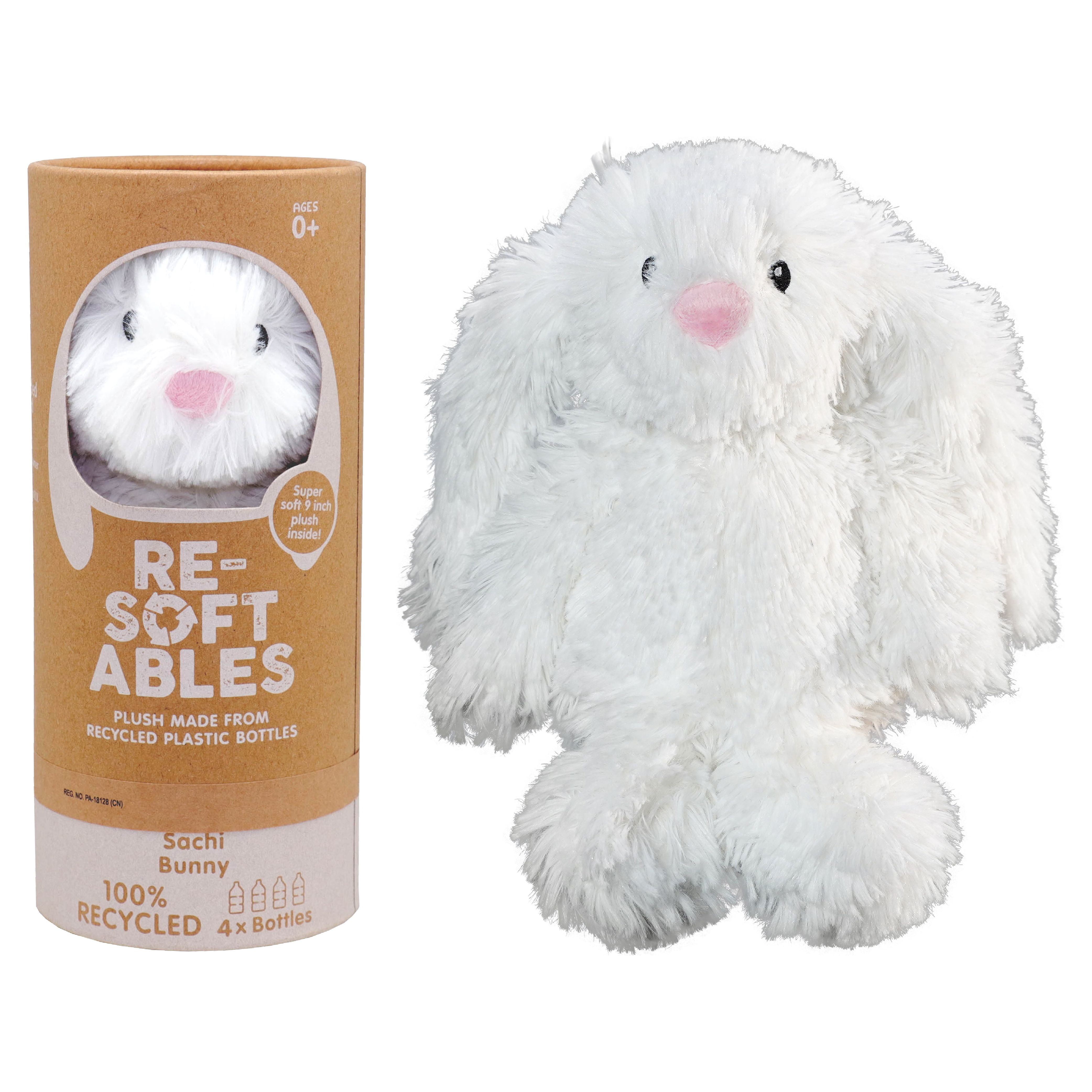 Resoftables Eco Friendly Plush Sachi Bunny. Made from 100 Recycled materials sustainable collectible soft toys Walmart