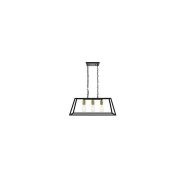 Resolute 3 light brass and black Pendant