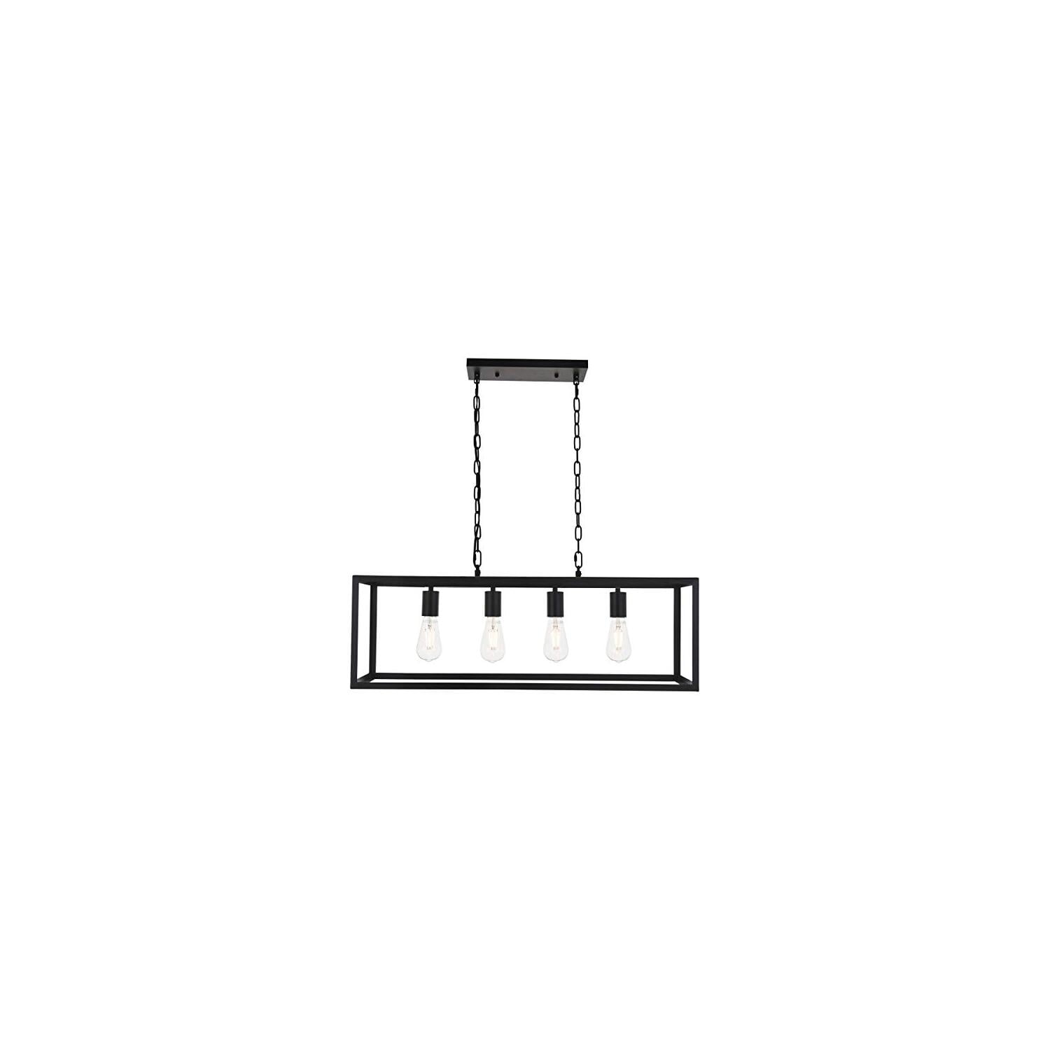 Resolute Modern 4-Light Black Rectangular Pendant