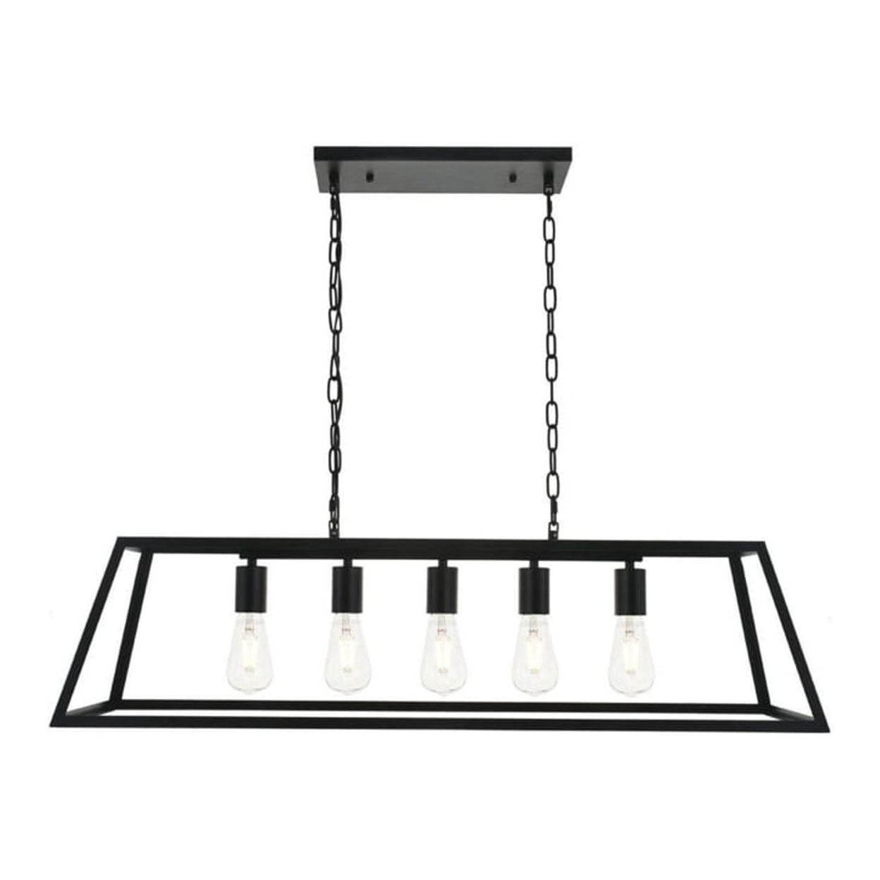 Resolute Black 5-Light Geometric Pendant Lamp