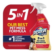 Resolve 5in1 Pet Mess Destroyer Carpet Stain Cleaner And Odor Remover up to 7 Days Old, 22oz