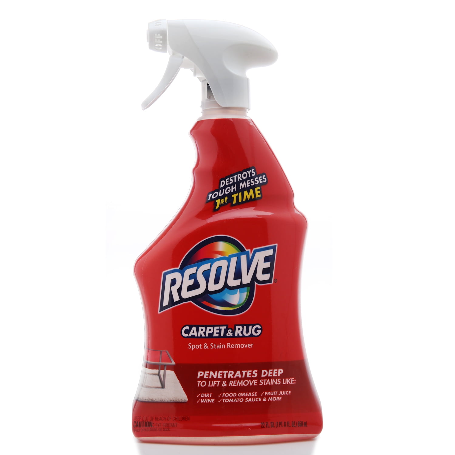 Resolve Carpet And Rug Cleaner Spray Spot & Stain Remover, 22 Oz., Pack of 12