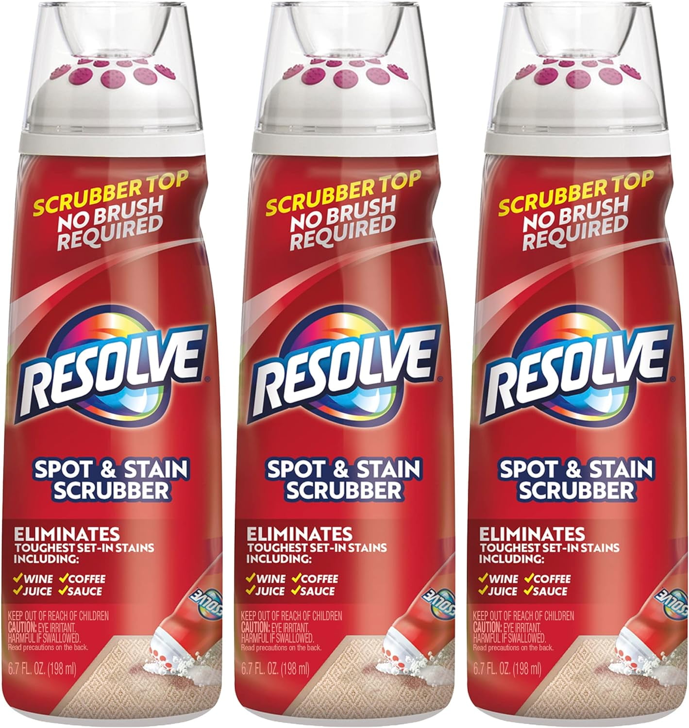 Resolve Carpet Spot and Stain Scrubber, Removes the Toughest SetIn Stains, Scrubber Top, No