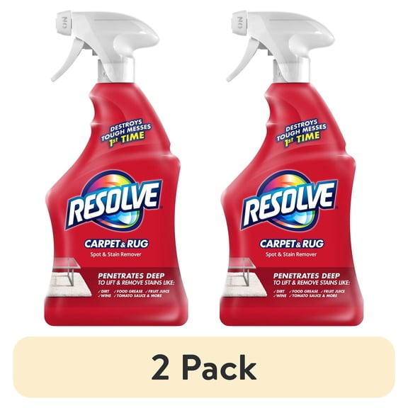 Resolve Carpet Stain Cleaner Solution and Odor Remover Spot Spray, 22 oz (2 pack)