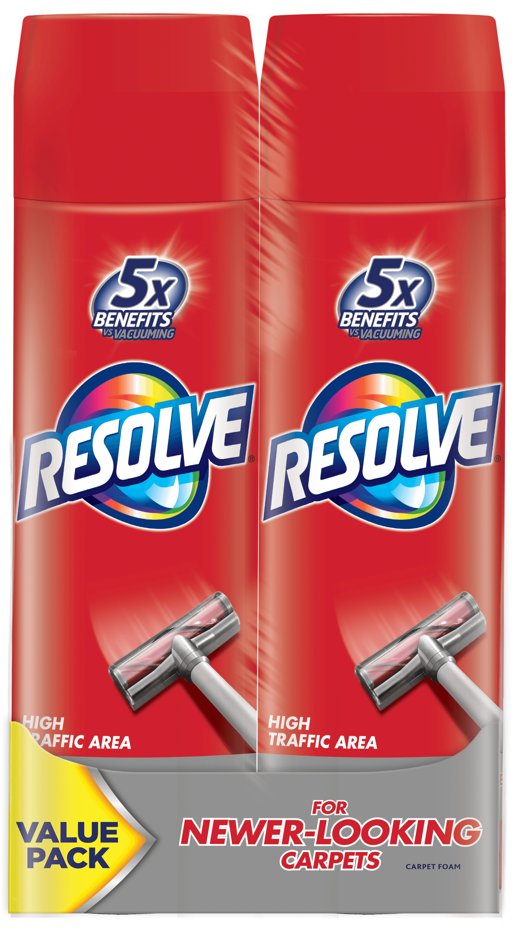 Resolve Dual Pack High Traffic Carpet Foam, 44oz, Removes Stains - image 1 of 11