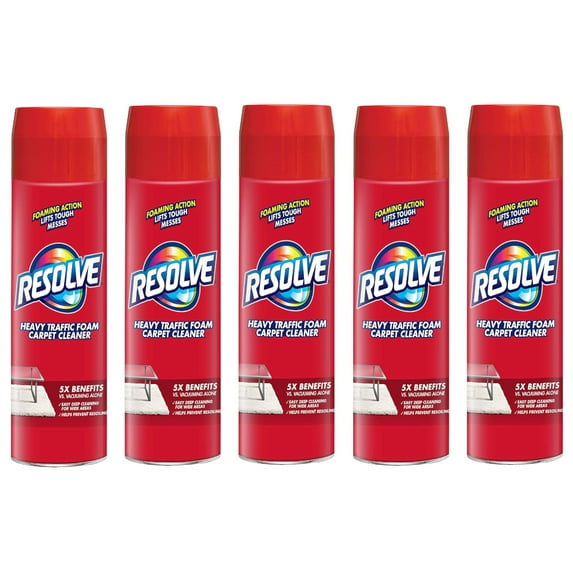 Resolve Heavy Traffic Foam Carpet Cleaner Spray, 22oz. - Pack of 5