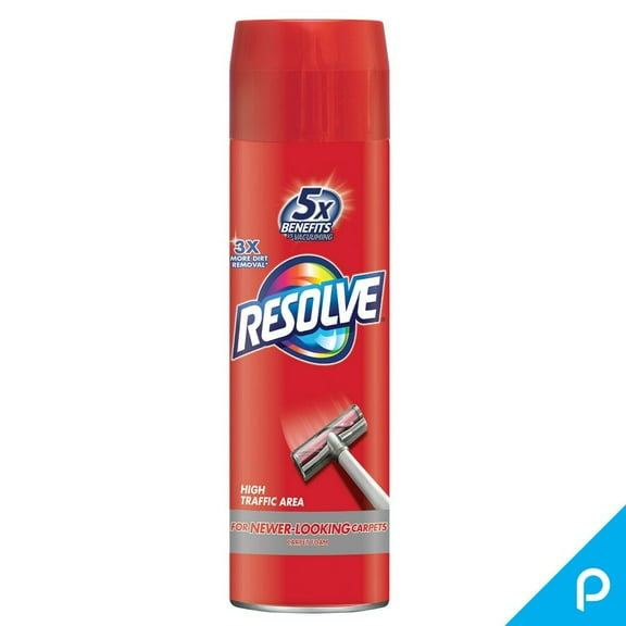 Resolve High Traffic Carpet Foam, Cleans Freshens Softens & Removes Stains 22 oz (Pack of 6)