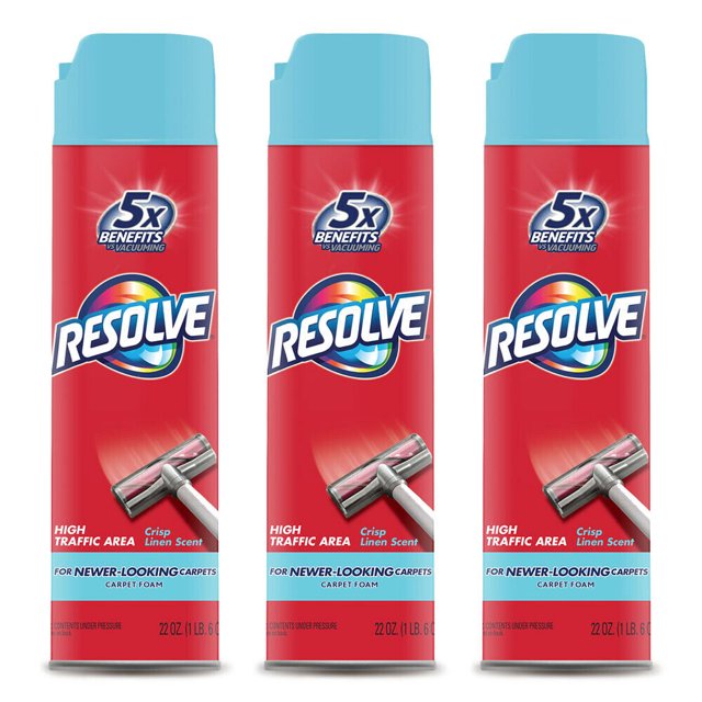 Resolve High Traffic Carpet Foam, 22 oz, Crisp Linen Scent, 3X Dirt