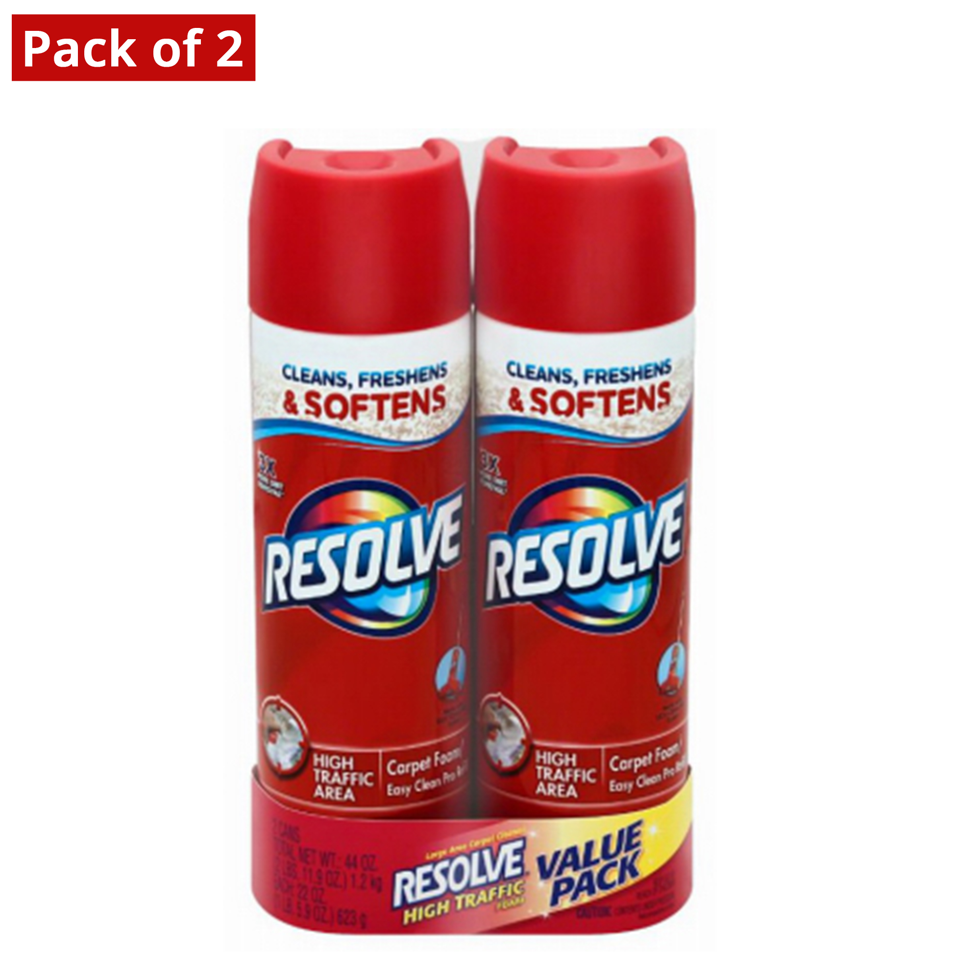 Resolve High Traffic Foam Large Area Carpet Cleaner, 22 Oz Pack of 2