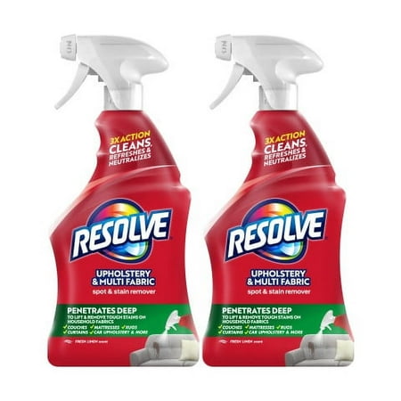 Resolve Multi-Fabric Upholstery Cleaner & Stain Remover, 22 oz Bottle (Pack of 2)