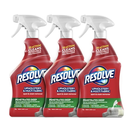 Resolve Multi-Fabric Upholstery Cleaner & Stain Remover, 22 oz Bottle (Pack of 3)