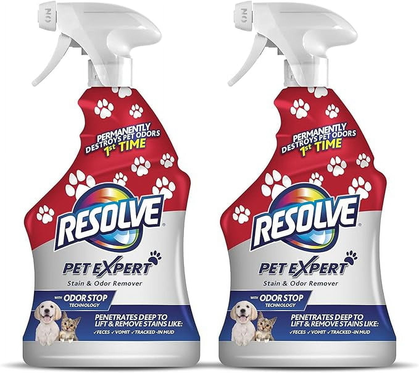 Resolve Pet Expert Carpet Spot \u0026 Stain Remover Spray, Pet Stain and Odor Remover, Carpet Cleaner, 22oz (Pack of 2)