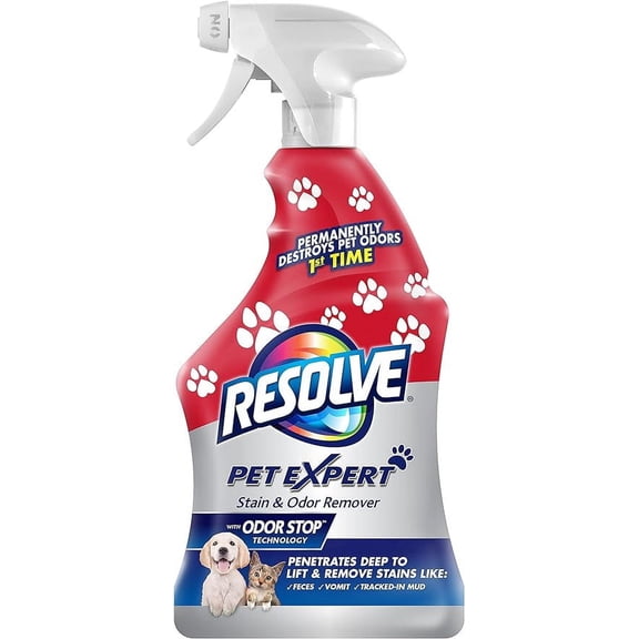 Resolve Pet Expert Stain and Odor Remover, Carpet Cleaner, Pet Stain and Odor Remover, Carpet & Upholstery Cleaner - Removes Stains and Odors, 22 oz (pack of 1)