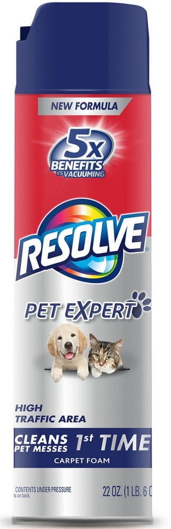 Resolve Pet Expert High Traffic Foam Carpet Cleaner, 22 oz (Pack of 2), Stain and Odor Removal