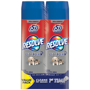 Resolve Pet Expert High Traffic Carpet Foam, Dual Pack