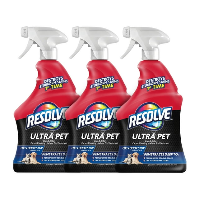 Resolve Ultra Stain & Odor Remover For Pet Messes, 32Oz (Pack of 3