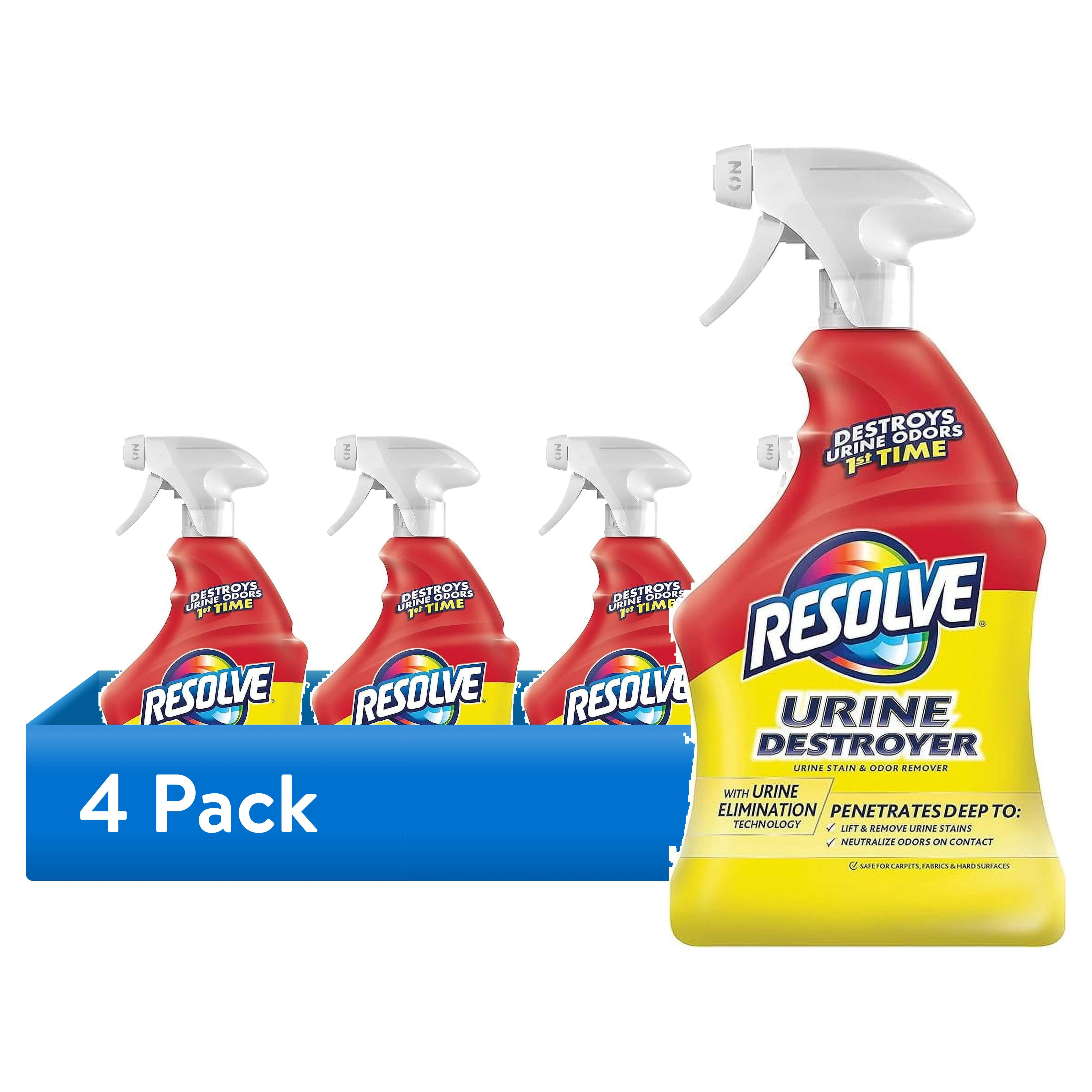 (4 pack) Resolve Urine Destroyer Carpet Cleaner Spray –  with Urine Elimination Technology for Removal of Pet Stains & Odors, 32oz