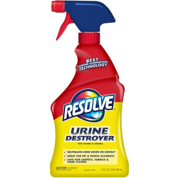 Resolve Urine Destroyer Pet Urine Stain & Odor Remover Spray, 32oz (Pack of 4)