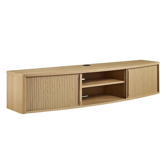 Modway Resonance 60" Wall-Mount TV Stand in Oak