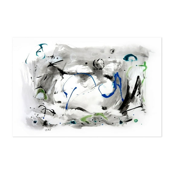 Resonance Series Number 1 - Mixed Media Abstract Modern Art Black and White Minimalist Surrealism Geometric Unframed Wall Art Print 4 x 6 inches