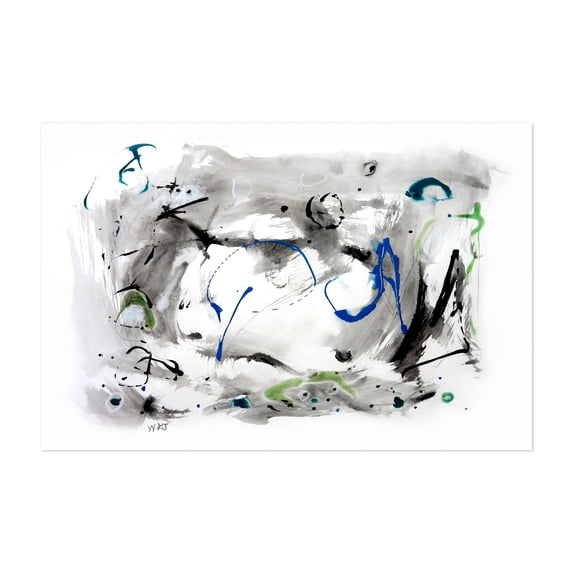 Resonance Series Number 1 - Mixed Media Abstract Modern Art Black and White Minimalist Surrealism Geometric Unframed Wall Art Print 8 x 12 inches