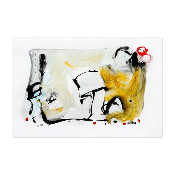 Resonance Series Number 10 - Mixed Media Abstract Modern Art Minimalist Surrealism Black and White Geometric Psychedelic Unframed Wall Art Print 32 x 48 inches