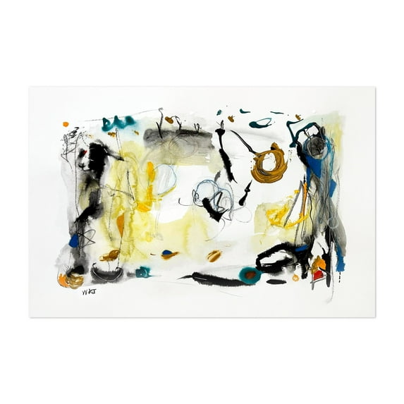 Resonance Series Number 15 - Mixed Media Abstract Modern Art Minimalist Boho Surrealism Geometric Psychedelic Unframed Wall Art Print 24 x 36 inches